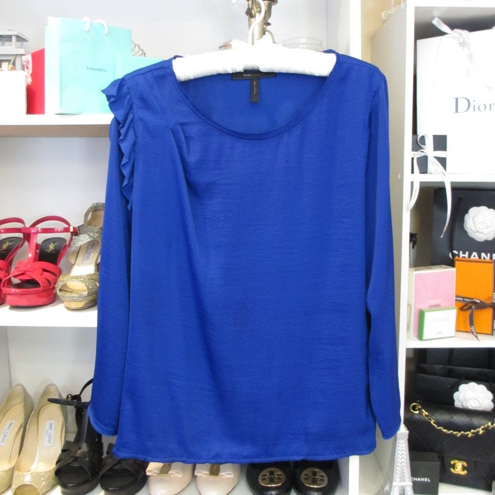 BCBG Satin Royal Blue Blouse